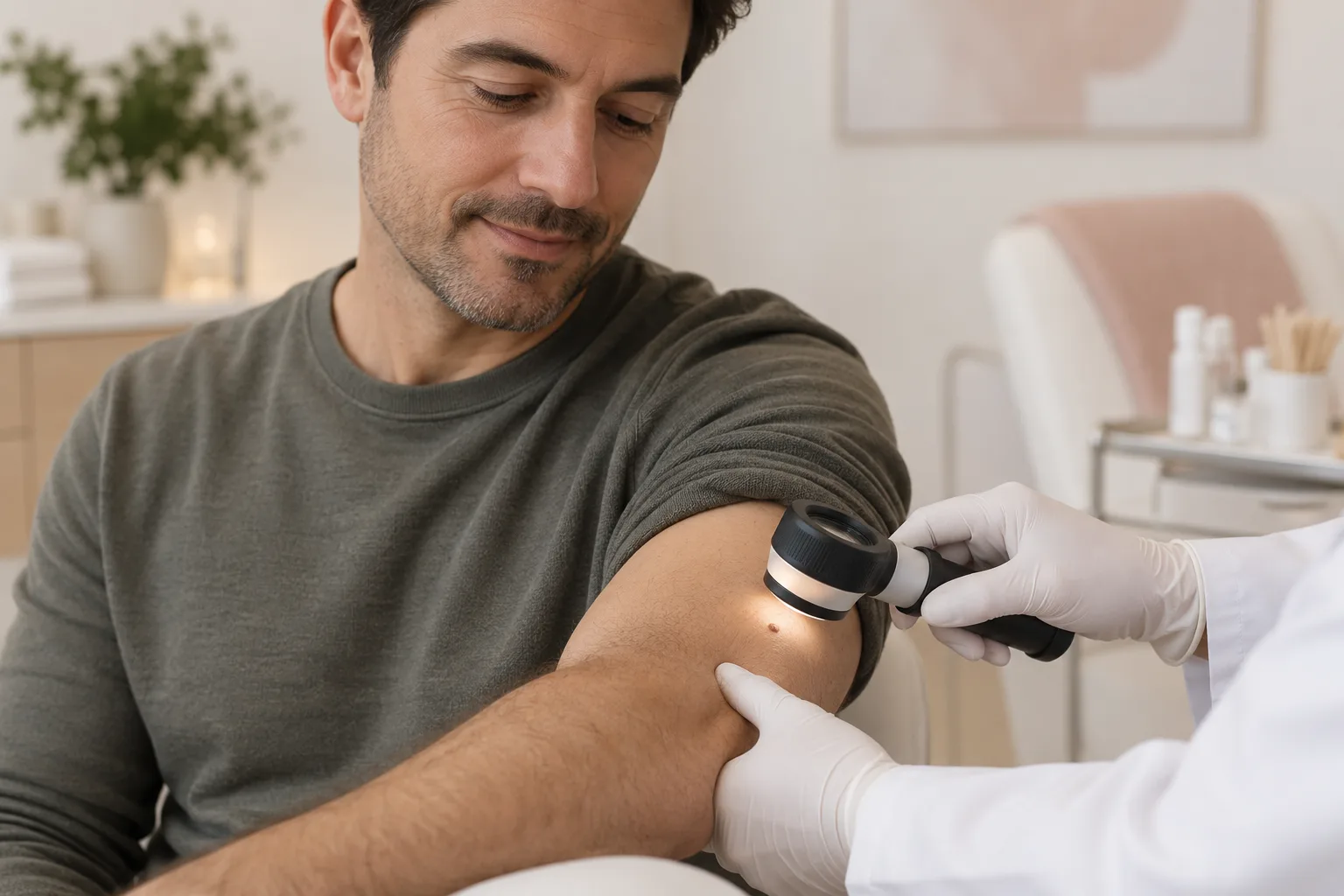 Koldaki benin dermatoskopla incelenmesi — temsili görsel